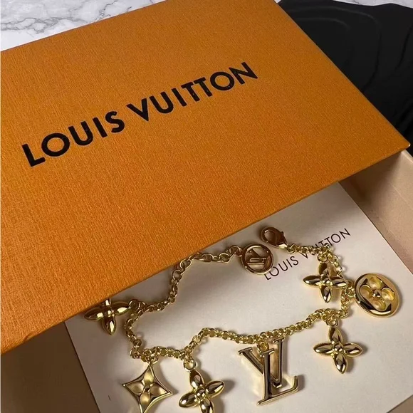 Louis Vuitton Gold Charm Bracelet with Iconic Motifs
